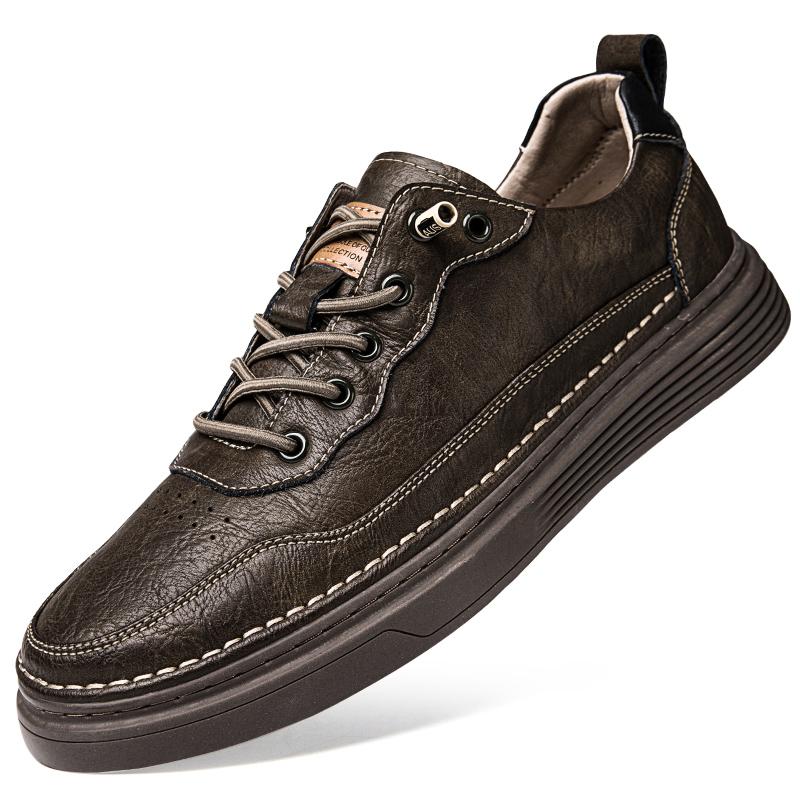 Brown Genuine Leather Leather Shoes Men's Moccasin Outdoor Casual Oxford Shoes Men's Quality Brand office Dress Shoes for man