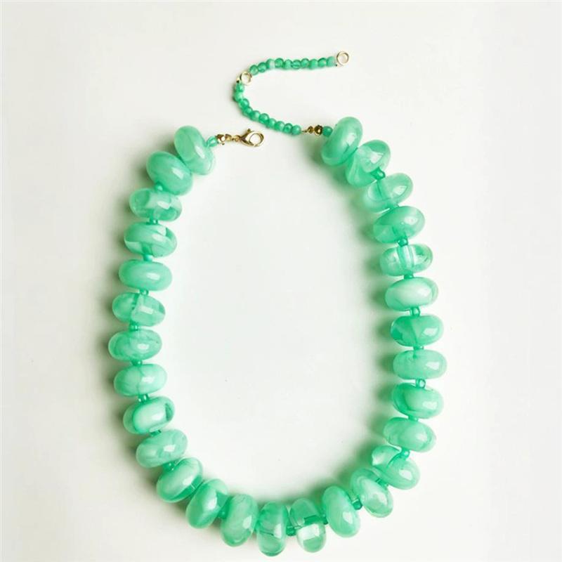 Collana Casual alla Moda con Perline in Resina Dopamina Charms Gioielli Chunky Adatta per Donne Uso Quotidiano Vacanze