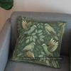 2D Green Birds & Gold Scrolls Patterned Pillow Pattern Cushion Cover Suitable For Sofa Bedroom Car Pillow Cover