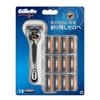 Gillette Gillette Progressive Flex Ball Manual Shaving Razor Body+13 Replacement Blades