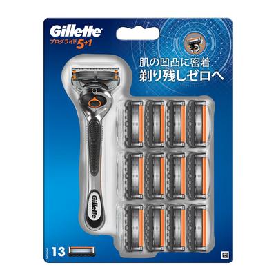Gillette Gillette Progressive Flex Ball Manual Shaving Razor Body+13 Replacement Blades