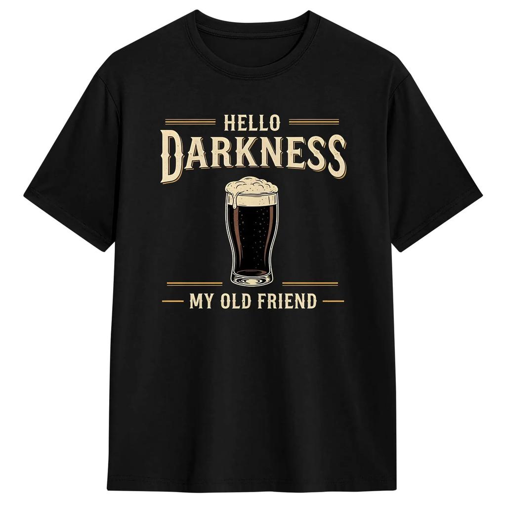 Hallo Dunkelheit Mein Alter Freund Irish Stout Lustiges St. Patrick's Day T-Shirt Sommer Harajuku T-Shirts Baumwolle Rundhals Übergroße Kleidung