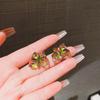 Summer Square Zircon Cube Stud Earrings Women's Light Luxury Niche Earrings Exquisite Temperament Earrings