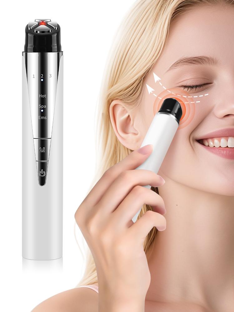 Electric Eye Beauty Device Reduces Eye Lines Red Color Light Care Heating Eye Lift Wand  Facial Massager Face Lifting Tool