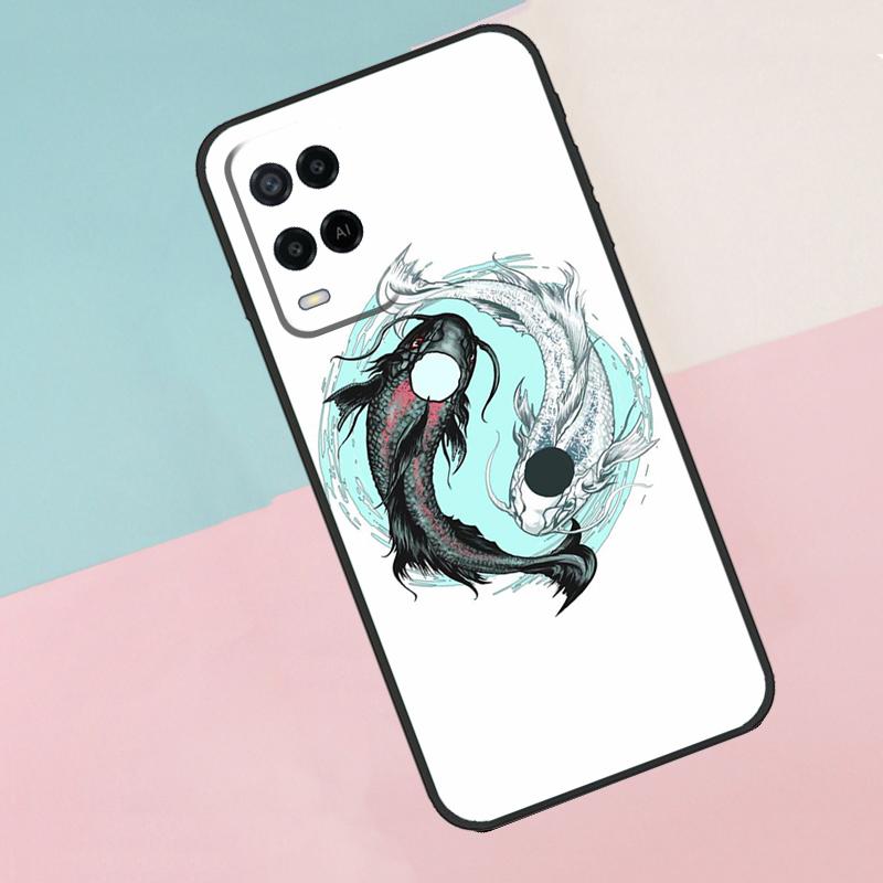 Koi Fish Yin Yang Art For Oppo A18 A38 A78 A98 A96 A58 A17 A77 A80 A40 A60 A16 A76 A74 A94 A54 A15 A57S Phone Case