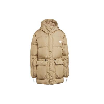 Originals Three Leaves Serie Verstellbarer Bund Kapuzen Daunenjacke Damen Oberbekleidung Hell-Khaki GU1781