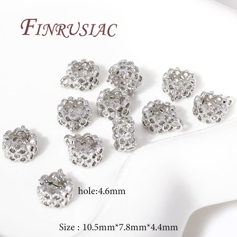 2/6/12Pcs/Lot 18K Gold Plated Bail Beads For Jewelry,Bails For Pendants Connector DIY Bracelet Accessories,Separators For Beads