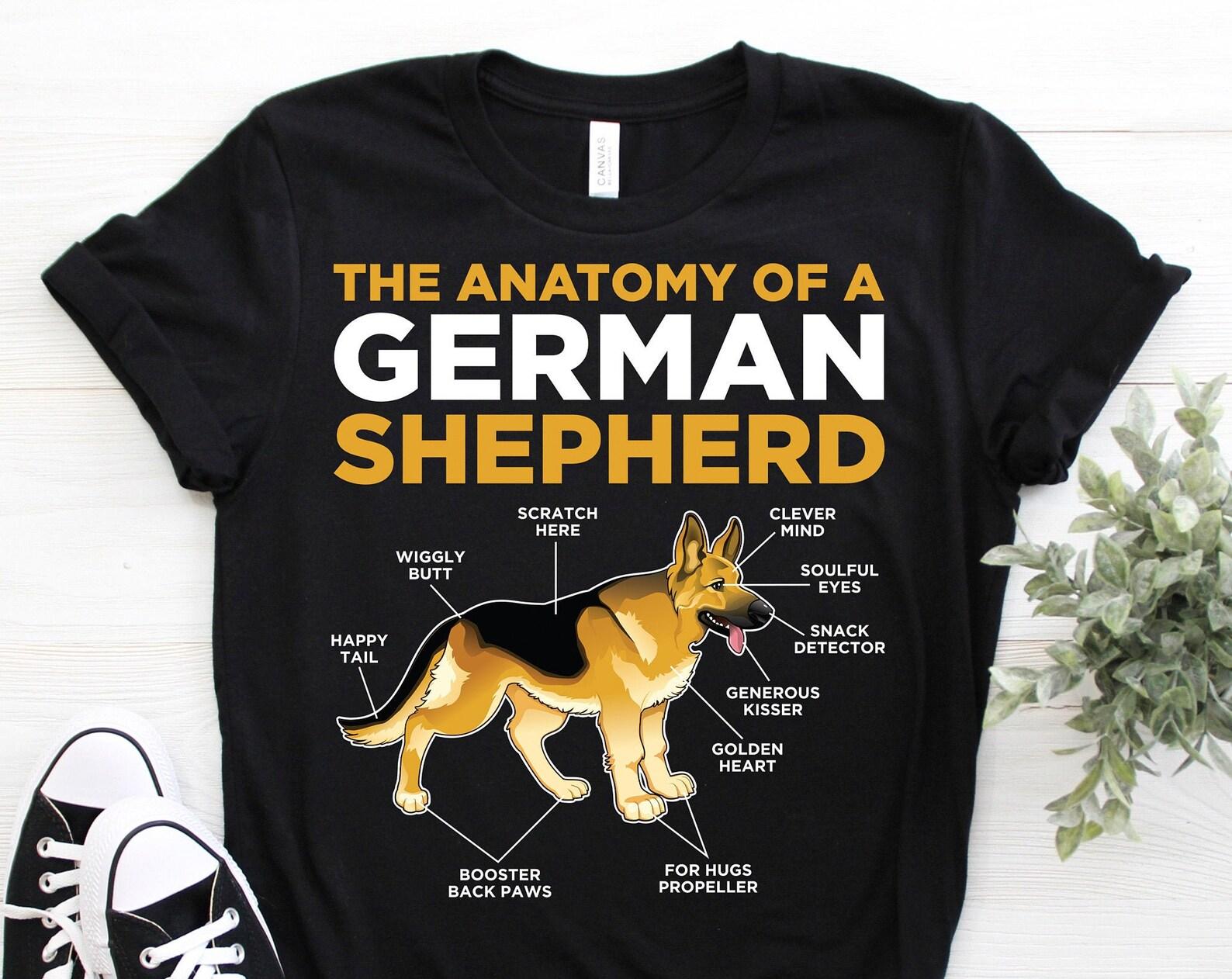 The Anatomy Of German Shepherd Dog T-Shirt, Shepherd Mom Mama Dad T Shirt, GSD Owner Gift, K9 Police Lover, Handler Trainers Present Costume 160