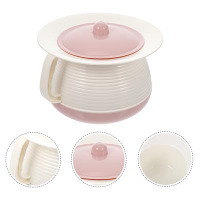 1pc Heavy Duty Elder Chamber Pot Plastic Portable Urinal Bucket With Cover For Home Handheld Spittoon Senior Bathroom