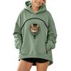 Felpa con Cappuccio da Donna Kangaroo Blackley Casual Tinta Unita Tasca a Marsupio Felpa con Cappuccio Top Tasca Gatto Tasche Gatto Felpa con Cappuccio per Donna