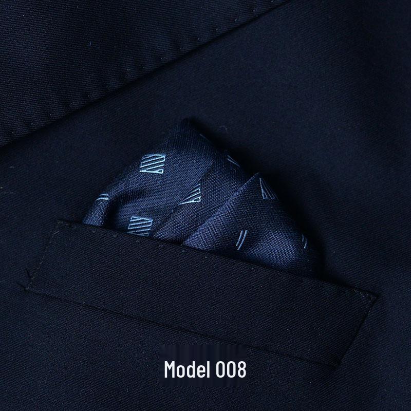Men's British Pattern Pocket Square - Suit Wedding Banquet Accessory, Polyester Cotton Handkerchief.