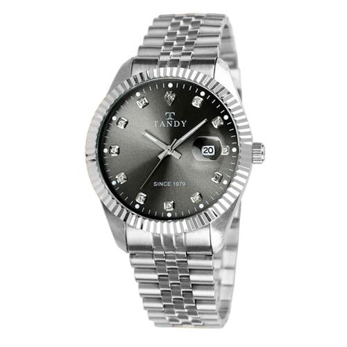 

[TANDY] Luxury Couple Metal Wristwatch (Elegant Crystal Inlay) - Men s Silver T-3909 Standard
