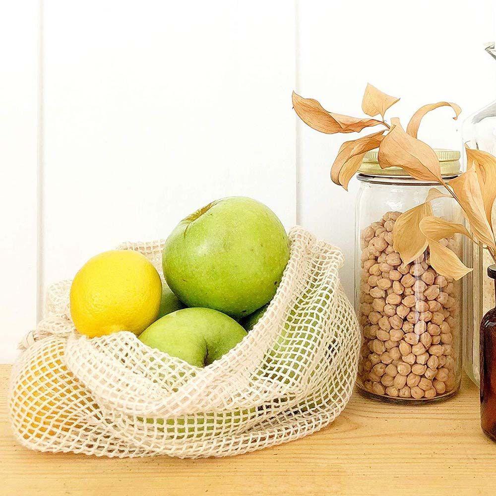 Reusable with Drawstring Mesh Storage Bag Storage Mesh Bags Washable Fruit and Vegetable