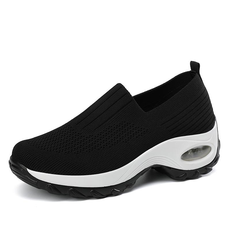 Frühling und Sommer neue Schaukel-Schuhe atmungsaktive Mesh-Freizeit-Sportschuhe dicksohlige rutschfeste weichsohlige Damenschuhe einschlupf