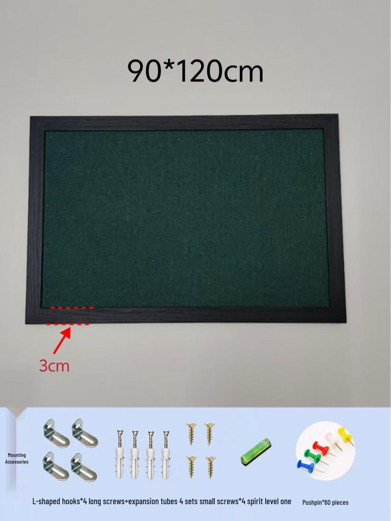 Black Frame Burlap Cork Board: Wall-Mounted Photo & Message Display for Kindergarten Theme