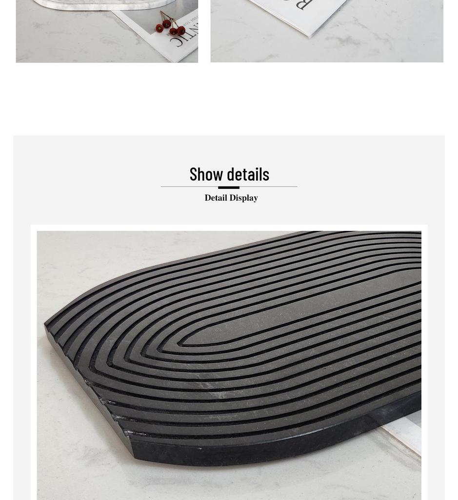 Modern Marble Tray Ornament for Living Room, Bedroom, and Hotel Décor