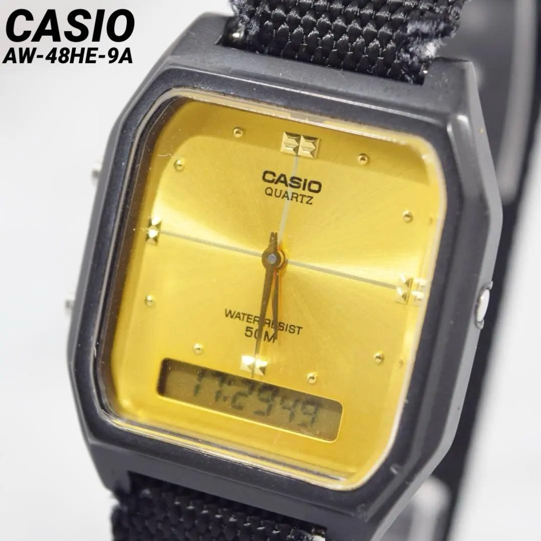 Used CASIO Casio Standard Cheap Casio Ana-Digi Gold Dial New Battery
