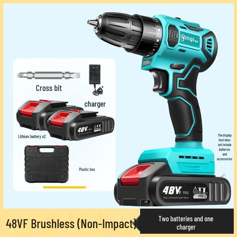 High-Power Brushless Handheld Drill with Rechargeable Lithium Battery & Impact Function - Multi-Functional Electric Screwdriver