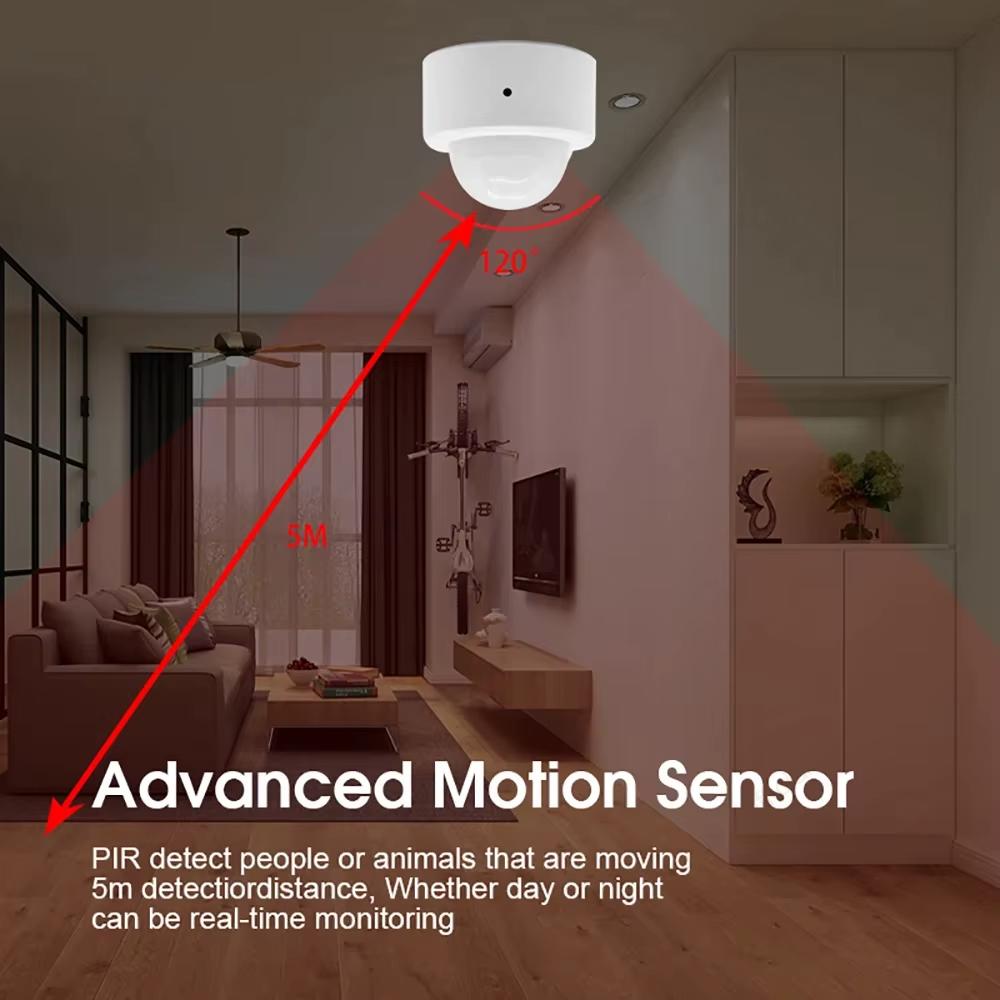 Tuya Zigbee 2-in-1 PIR Motion & Light Sensor Infrared Detector Smart Human Sensor for Home Security Alarm Works with Alexa App