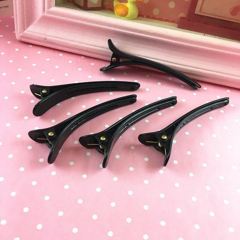 10PCS Professional Hairdressing Salon Hairpins Black Plastic Single Prong DIY Alligator Hair Clip
