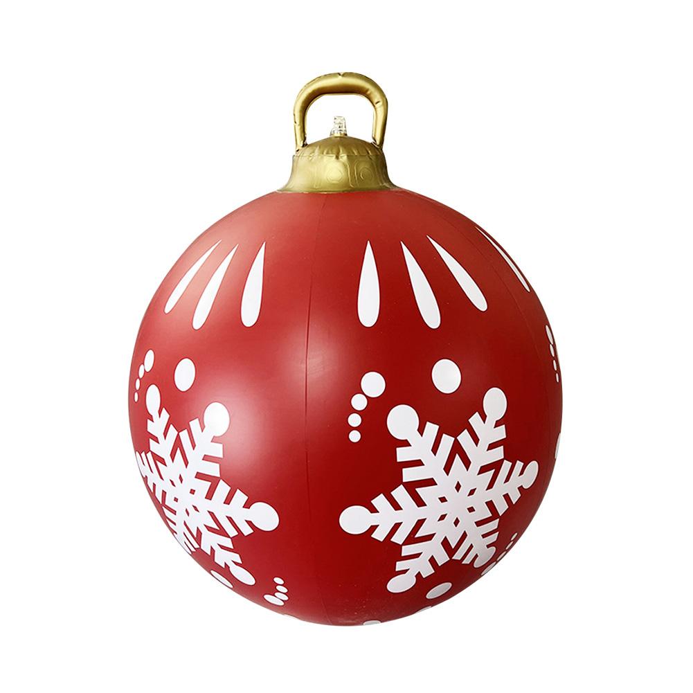 PVC Inflatable Christmas Decorated Ball Ornaments 60cm Inflatable Decorative Ball Outdoor Decoration for Outside Yard Lawn Porch