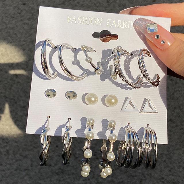 Pearl Stud Earring Set