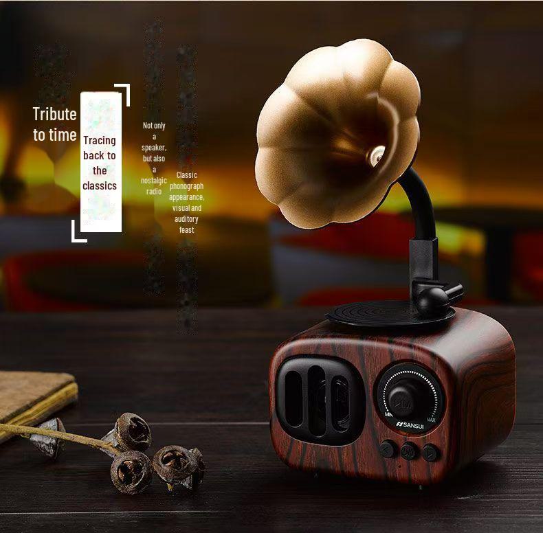Retro Morning Glory Bluetooth Speaker: Vintage-Style, Portable & Creative Small Speaker