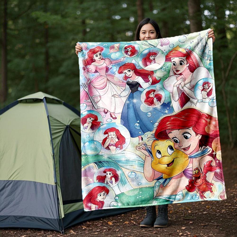 

1pc, Princess Ariel Blanket Soft Throw for Outdoor Blankets, Gift Idea, Living Room, Travel, Camping 80x120cm