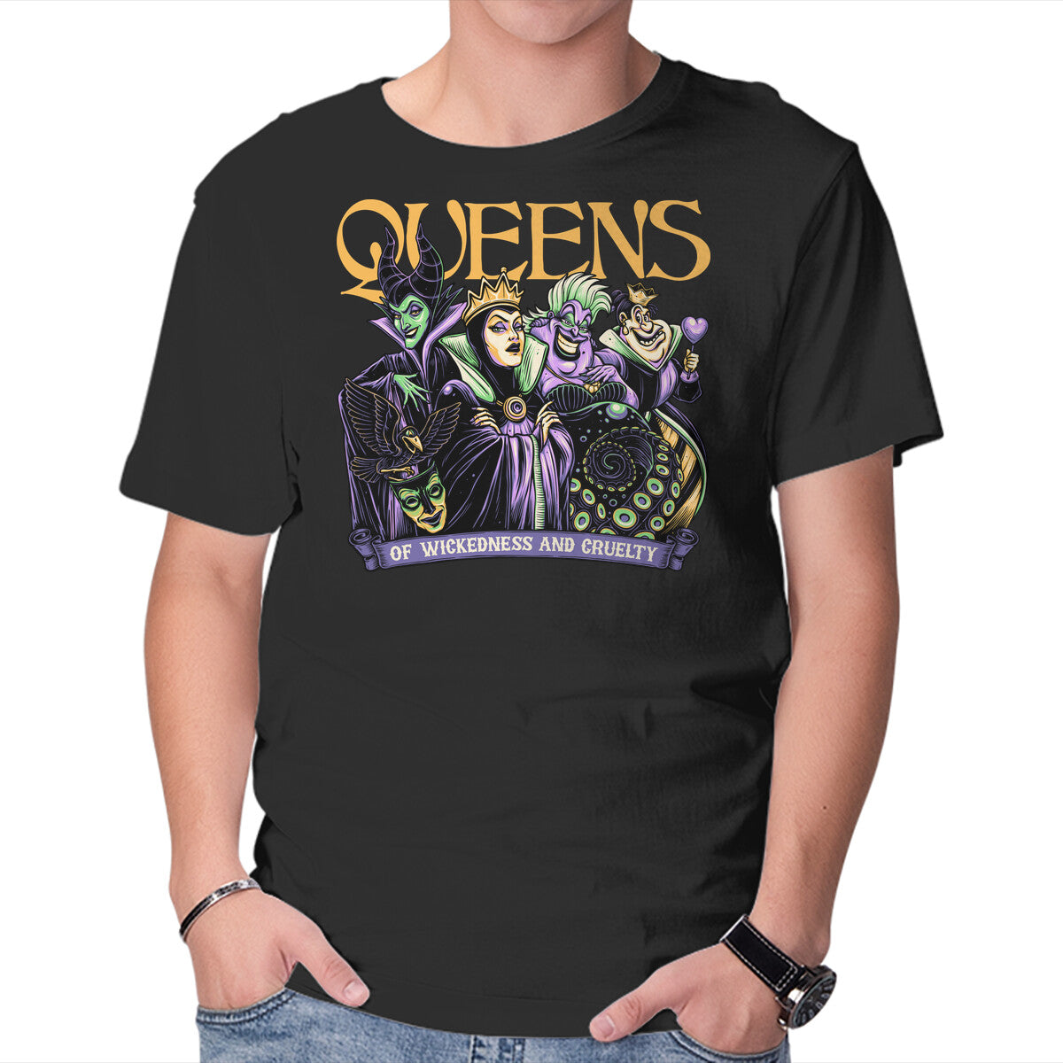 Unisex Crew Neck T-Shirt The Queens Graphic Short Sleeve Casual Tee L