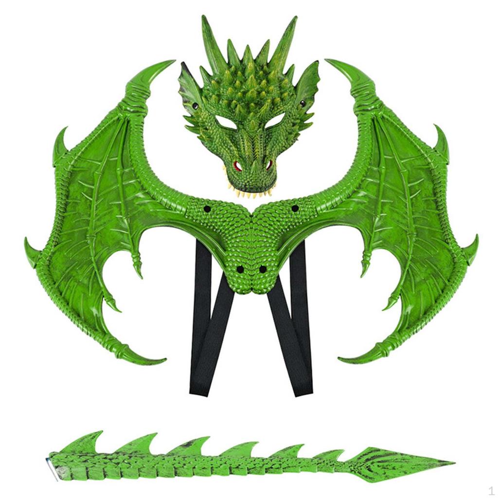 Children Dragon Wing Costume Dinosaur Tail Mask Set Kids Party Costumes Accessory