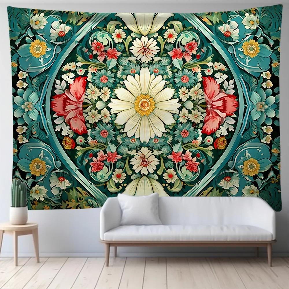VIKAMA Nordic Mandala Tapestry Large Bohemian Wall Hanging Psychedelic Hippie Home Decor Art Backdrop Cloth