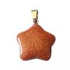 Small Star Pendant In Goldstone Synthetic Sunstone + Chain 2cm Diam