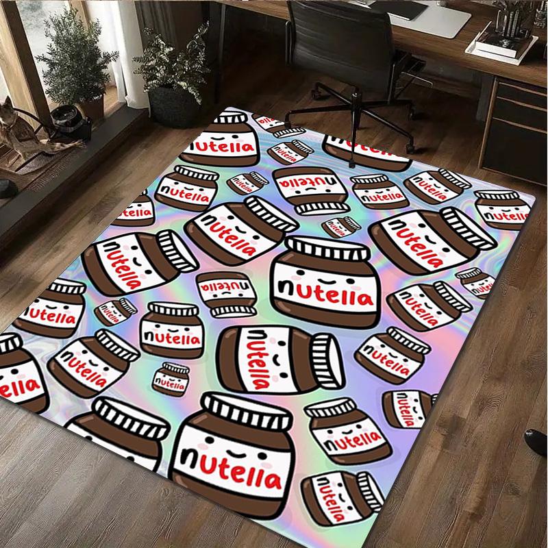 Nutella Schoko-Haselnuss-Aufstrich Glas Brotmesser Teppich für Zuhause Büroteppich Teppich für Zimmerbereich Bürostuhlpolster Feiertagsgeschenk