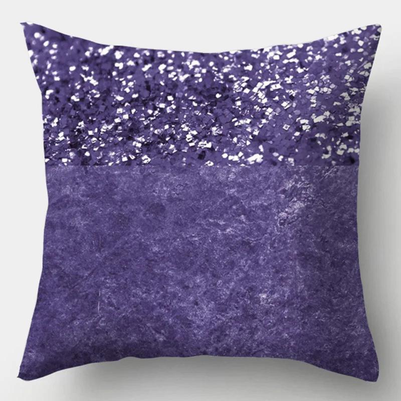 Purple Geometric Decorative Cushion Cover Pillow Pillowcase Polyester 45*45 Throw Pillows Home Decor Pillowcover