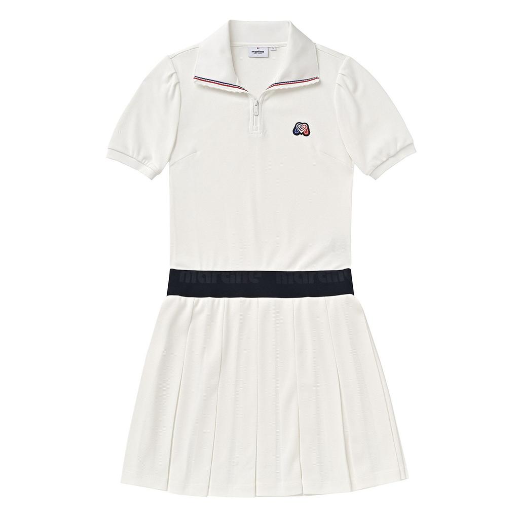 MARTINE GOLF Pique Zip-Up One-Piece_White