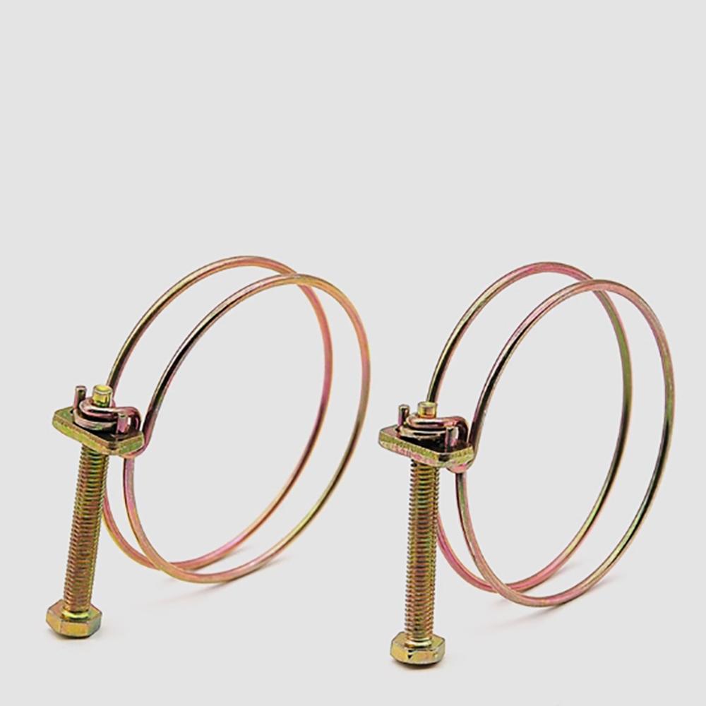 10Pcs Adjustable Pipe Clamp Double Wire HoseClip Plumbing Fastener Hardware Kit Double Wire Hose Clip Plumbing Fastener Hardware