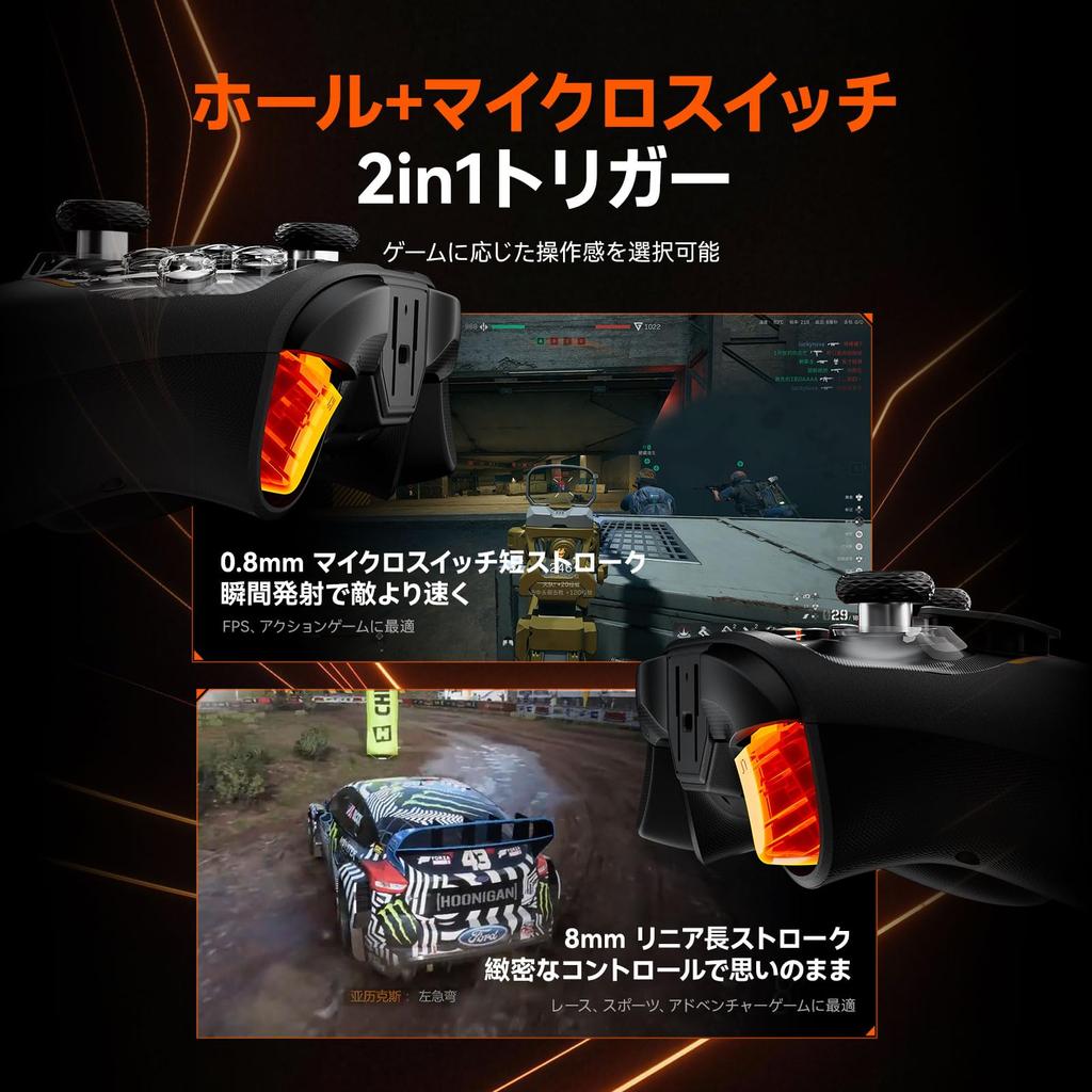 Gale 2 Controller with 2000Hz High Polling Rate JS13 TMR 4 Back Buttons Micro Switches 2 Mechanical Trigger Key Mapping Compatible with Gamepad / Pro+