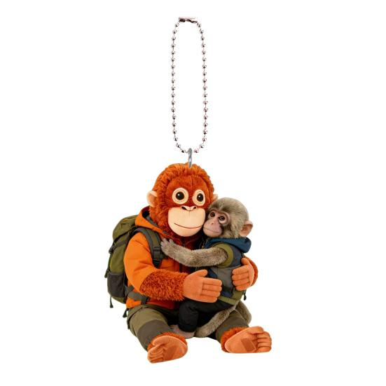 Monkey Keychain Cute Baby Monkey 2D Monkey Holding Acrylic Charm Plush Toy Hanging Pendant for Backpack 7