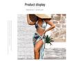 2024 Hot Girl Print Three-Piece Bikini Set with Yarn Skirt - Sexy Backless Design