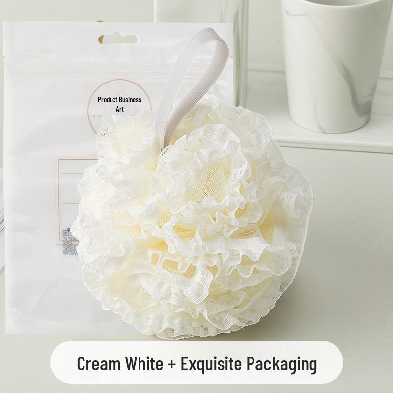 Xiaohongshu Super Soft Lace Bath Sponge - Large, Non-Shedding, Lathering Scrub Ball for Shower