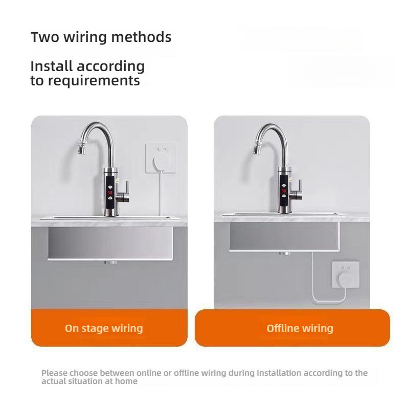 Elektryczny Podgrzewacz Wody Bateria Kuchenna Bezzbiornikowy Podgrzewacz Wody Kran LCD Cyfrowy Dotykowy Obrót 360 Stopni Baterie Termostatyczne