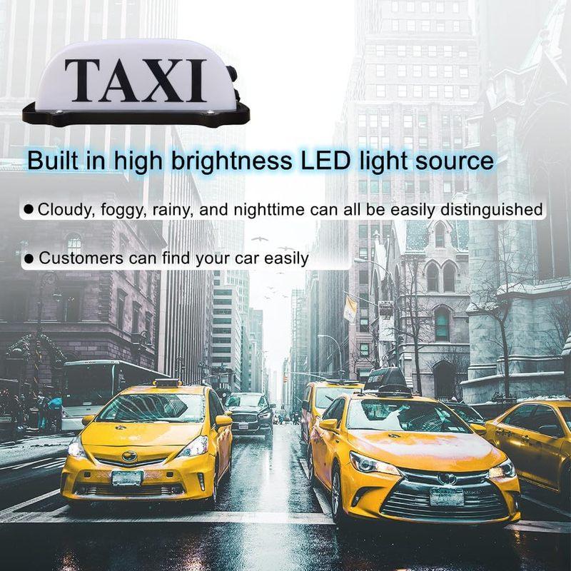 USB Rechargeable Battery Taxi Sign Light,Roof Taxi Sign with Magnetic Waterproof Taxi Cab Roof Top Illuminated Sign