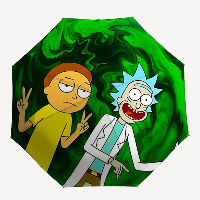 1pc Rick  Morty  Windproof Automatic Umbrella, Portable Folding design, Lightweight for Women/Men188