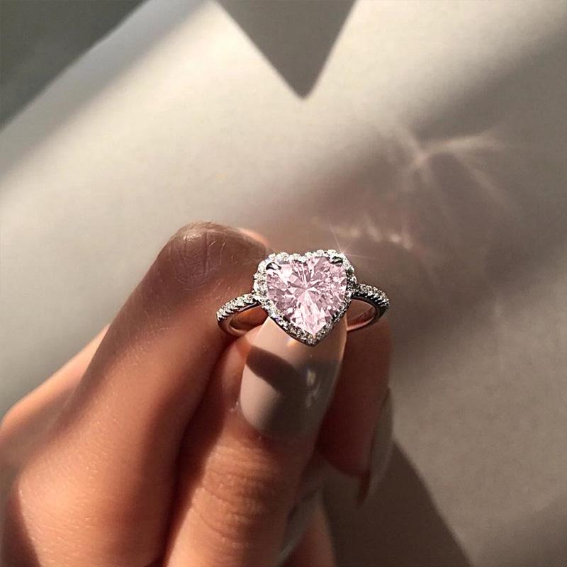 UMCHO Изысканное платиновое кольцо в форме сердца — фото 6