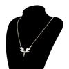 Rhinestones Angel Wings Adjustable Woman Necklaces Choker Clavicle Chain Korean Neck Jewelry