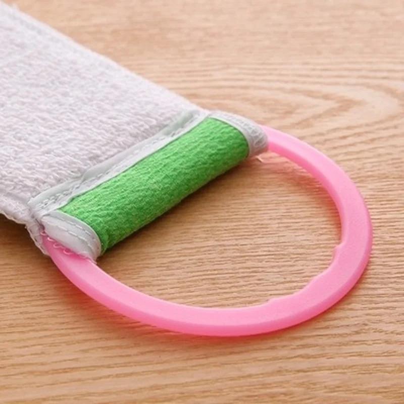 1 Pack Silicone Back Cleaner Soft Loofah Bath Towel with Body Exfoliation Massage Shower Body Cleansing Bath Sponge