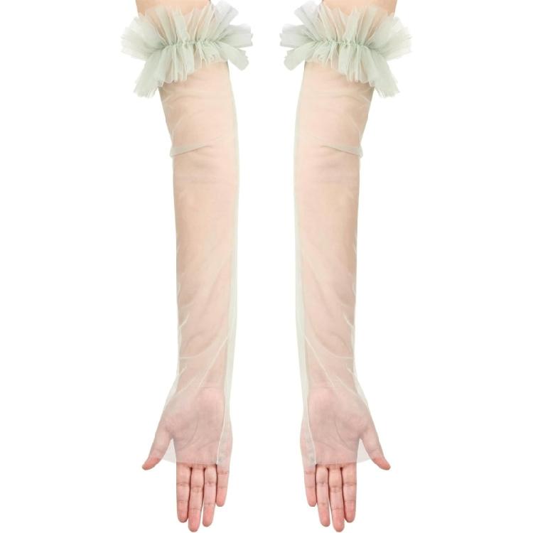 Seethrough Sheer Arm Sleeves Wedding Gloves For Bride Formal Occasion Fingerless Thin Arm Covers for Evening Party Wear