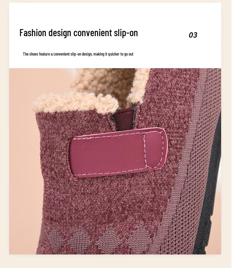 2025 Women's Thickened Velvet Winter Shoes: Non-slip Old Beijing Cotton Boots for Middle-aged & Seniors