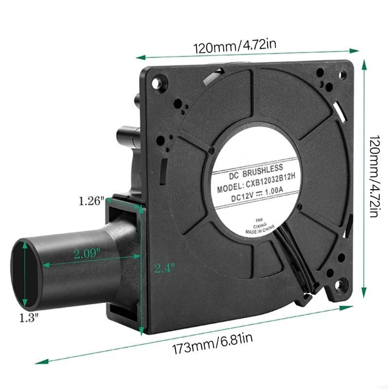 High Performances 120mm Air Duct Blower 12V Variable Speed Cooling Fan For BBQ Stove Industrial Equipment And Campfires