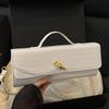 Women's bag crocodile pattern dinner bag baguette bag diagonal lock horizontal handbag new shoulder messenger bag women